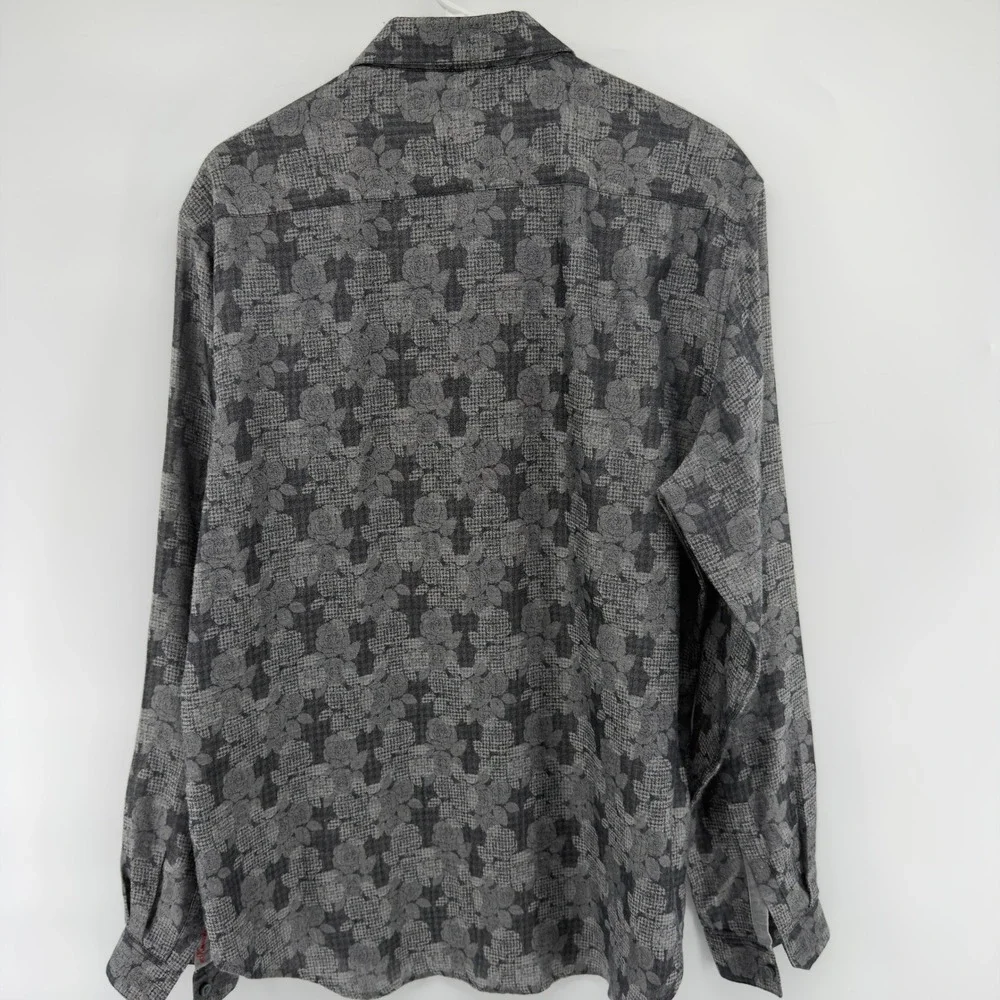 Robert Graham Men's Long Sleeve Button Down Shirt Gray Rose Classic Fit L‎ - Picture 7 of 7